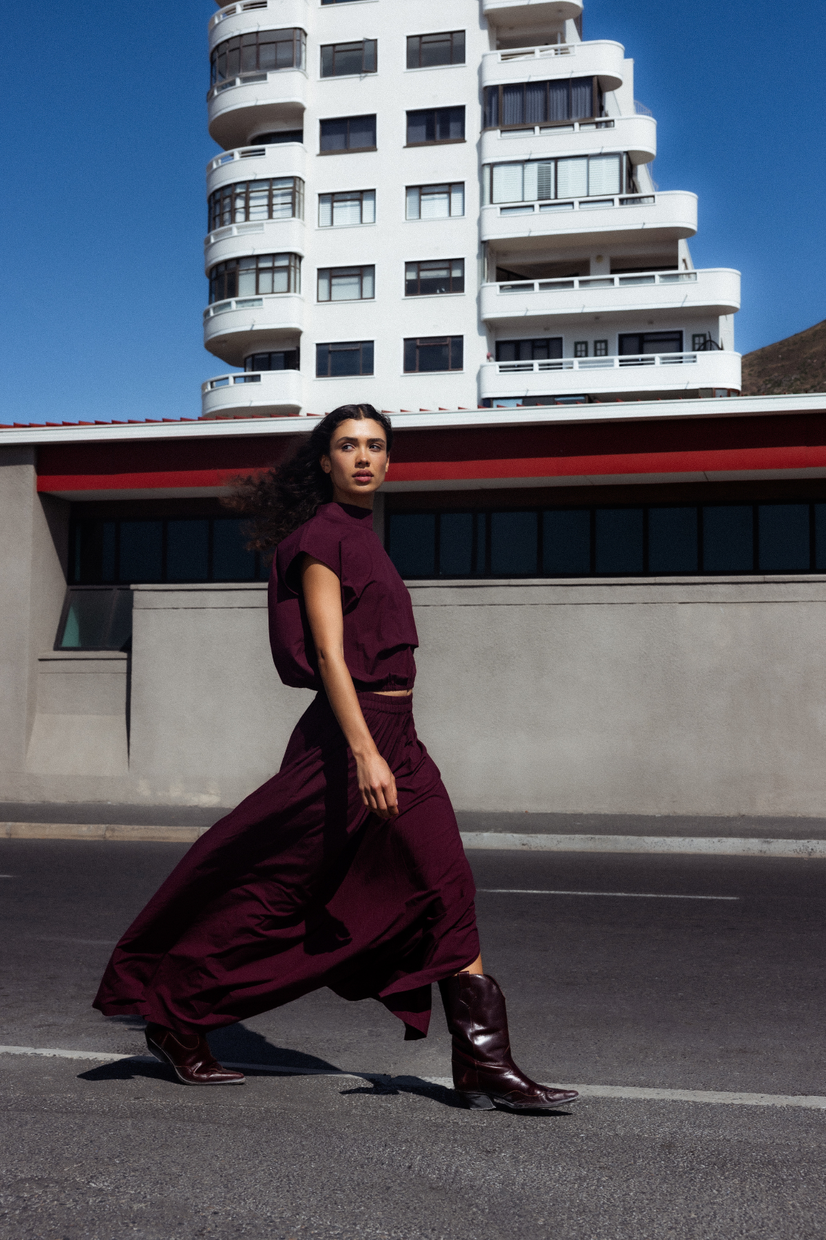 Mamounia Poplin Top | Plum