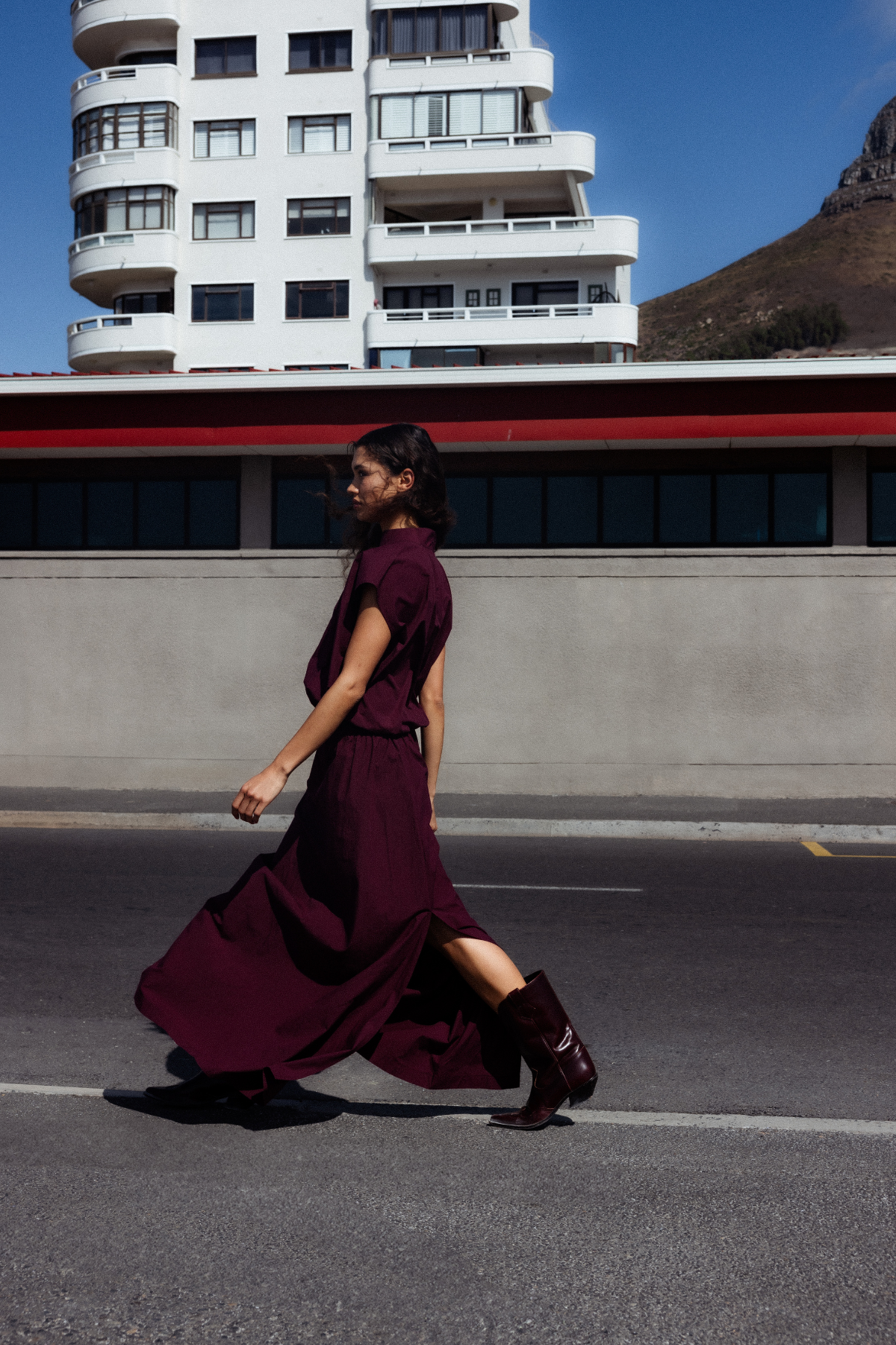 Kilt Long Skirt | Plum