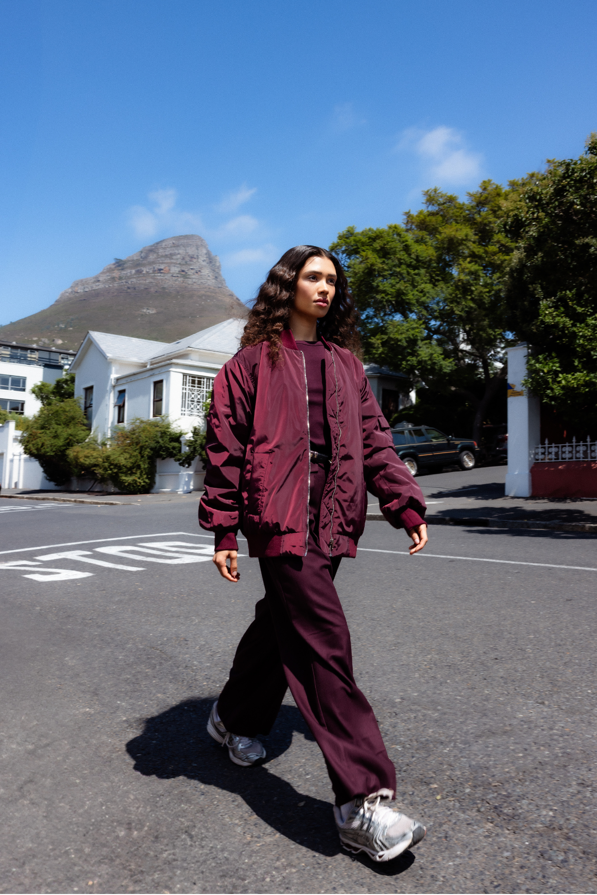 Michel Wide Pleated Trousers | Plum