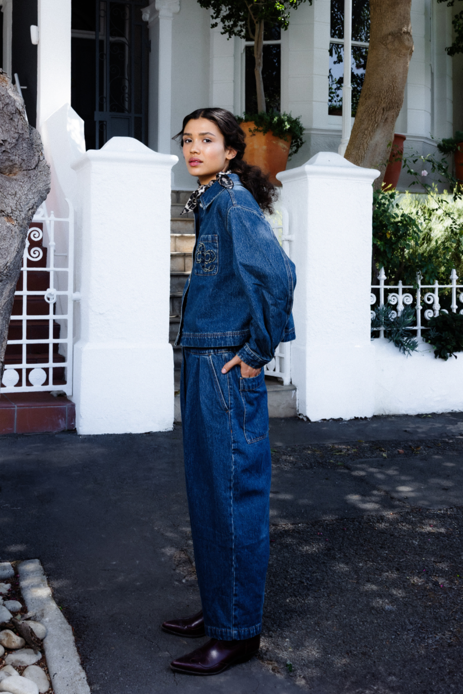 Pantalon Kick Plissé Denim | Bleu Foncé