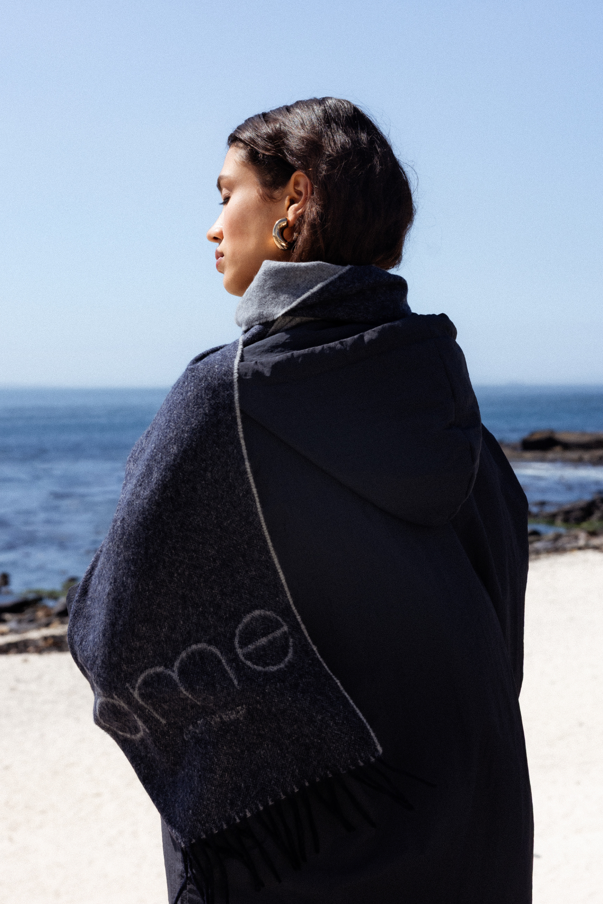 Minsk Cashmere Scarf | Blue & Grey