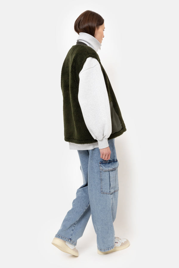 Gilet sans manches en teddy Gunther | Vert avocat