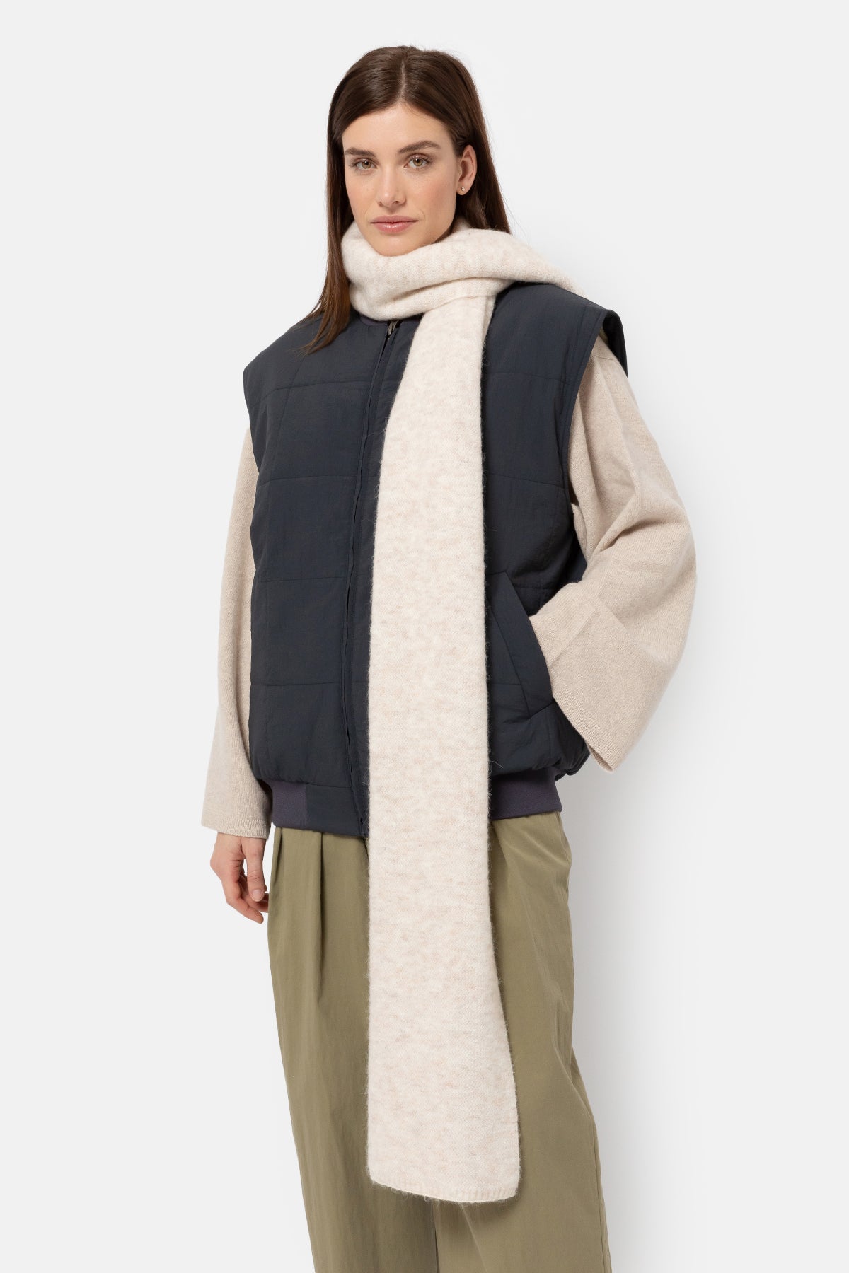 Écharpe en laine mérino Kockpit | Beige