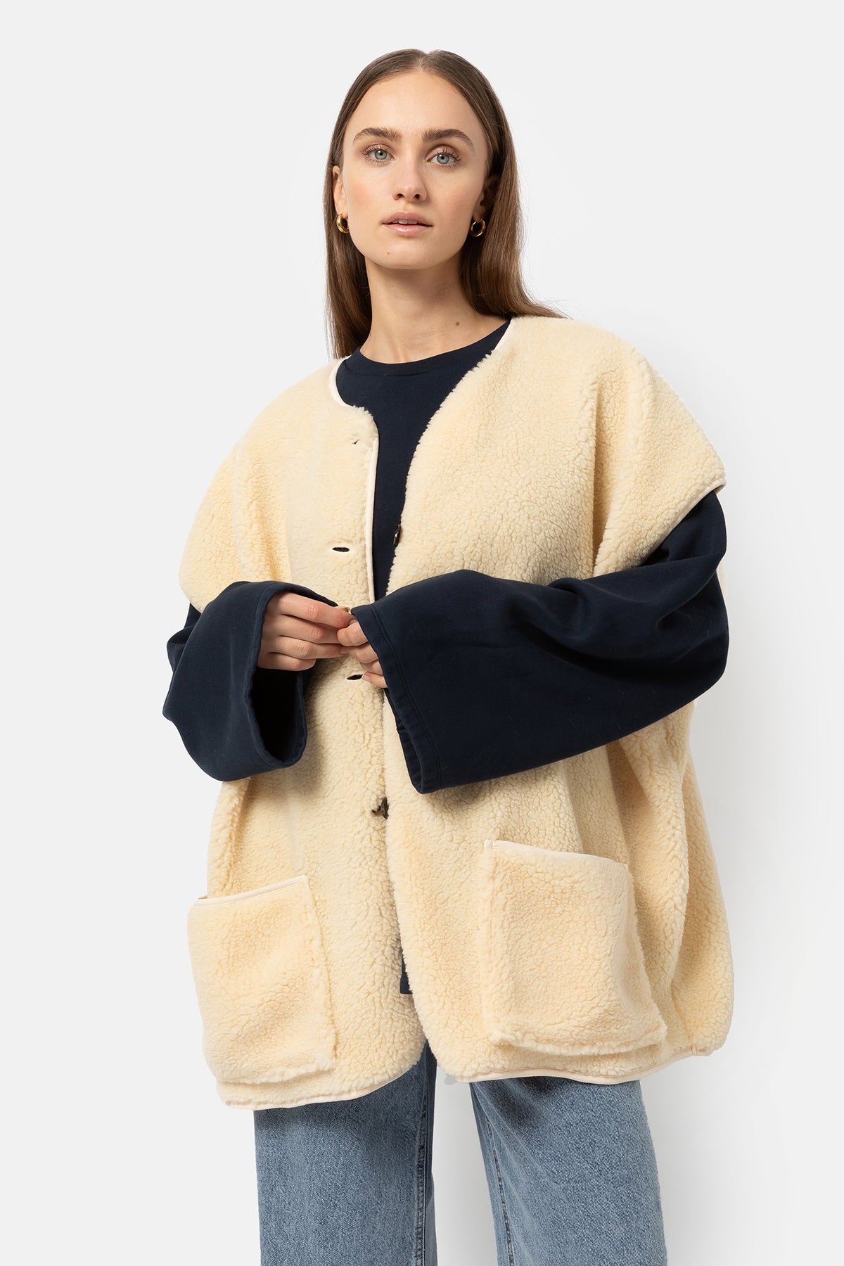 Ines Teddy Oversized Jacket | Off White