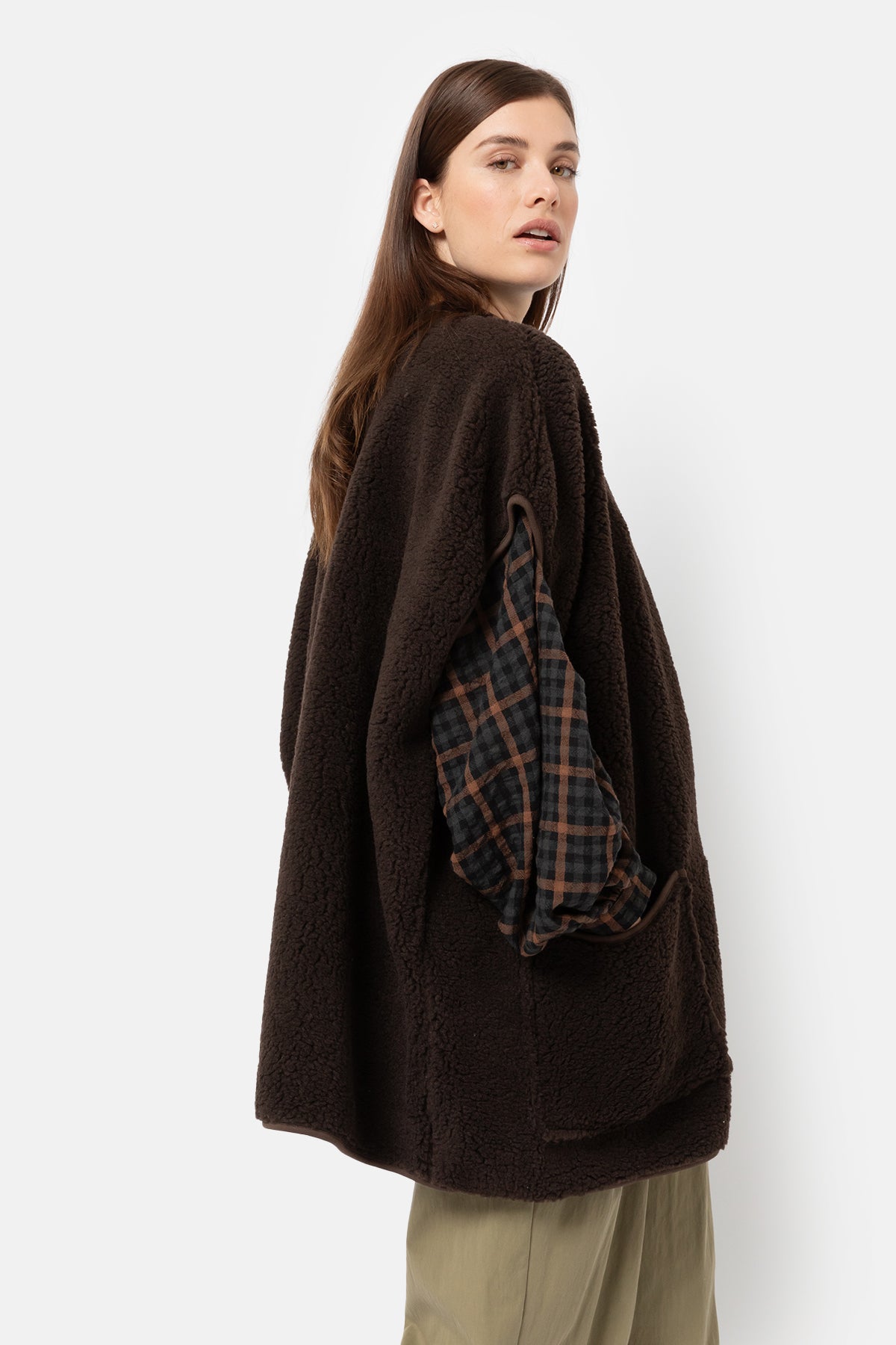 Manteau Ines en French Terry | Marron chocolat