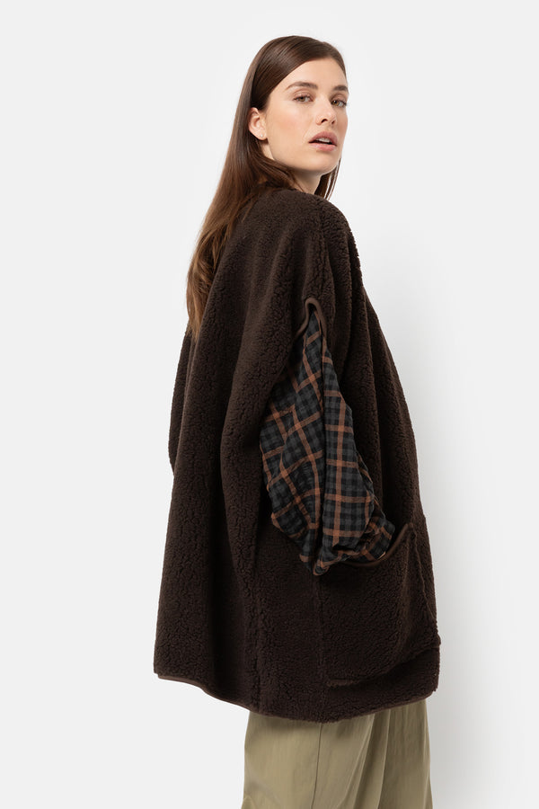 Manteau Ines en French Terry | Marron chocolat