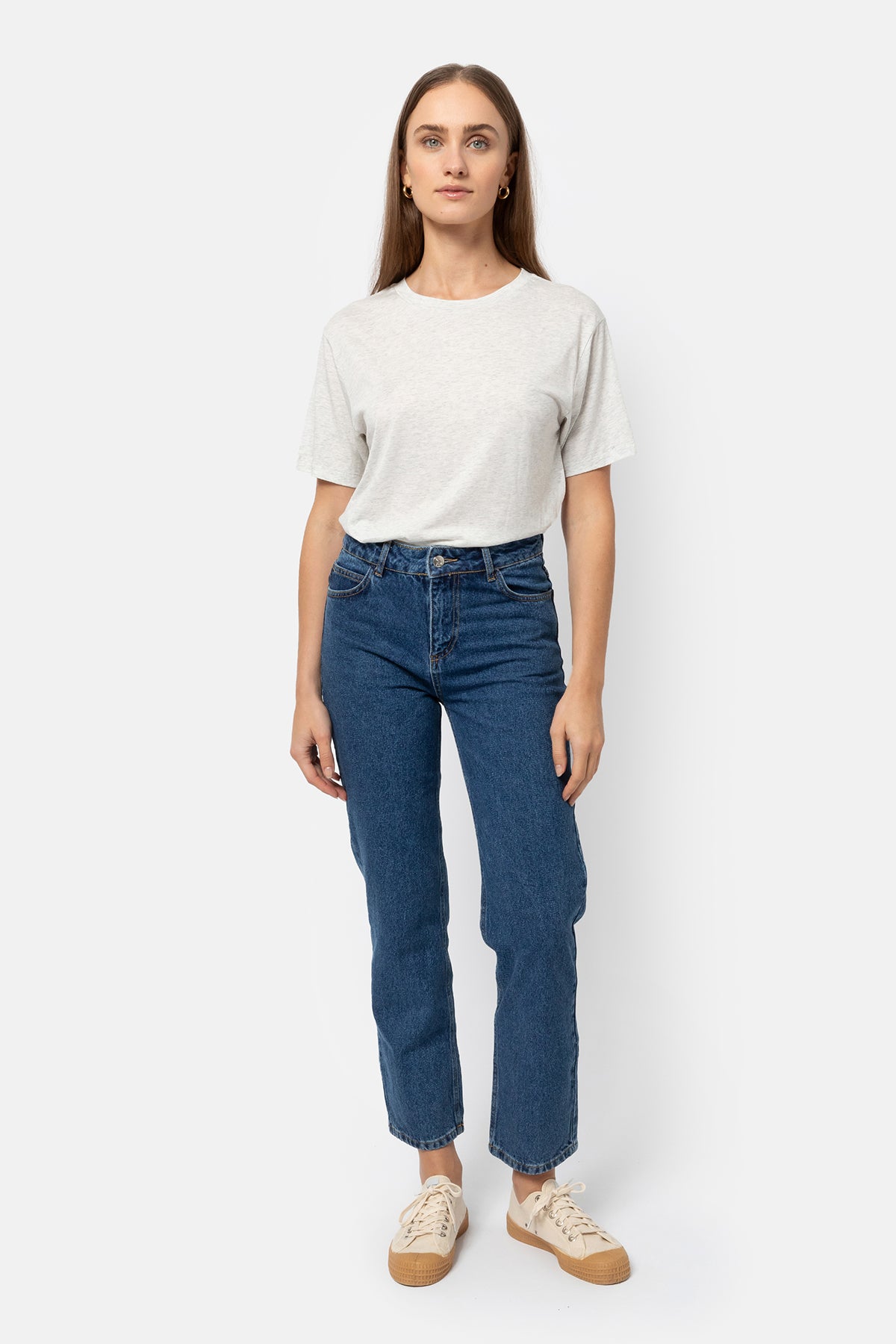 Gwen Jean Coupe Droite Longueur 28 | Denim bleu