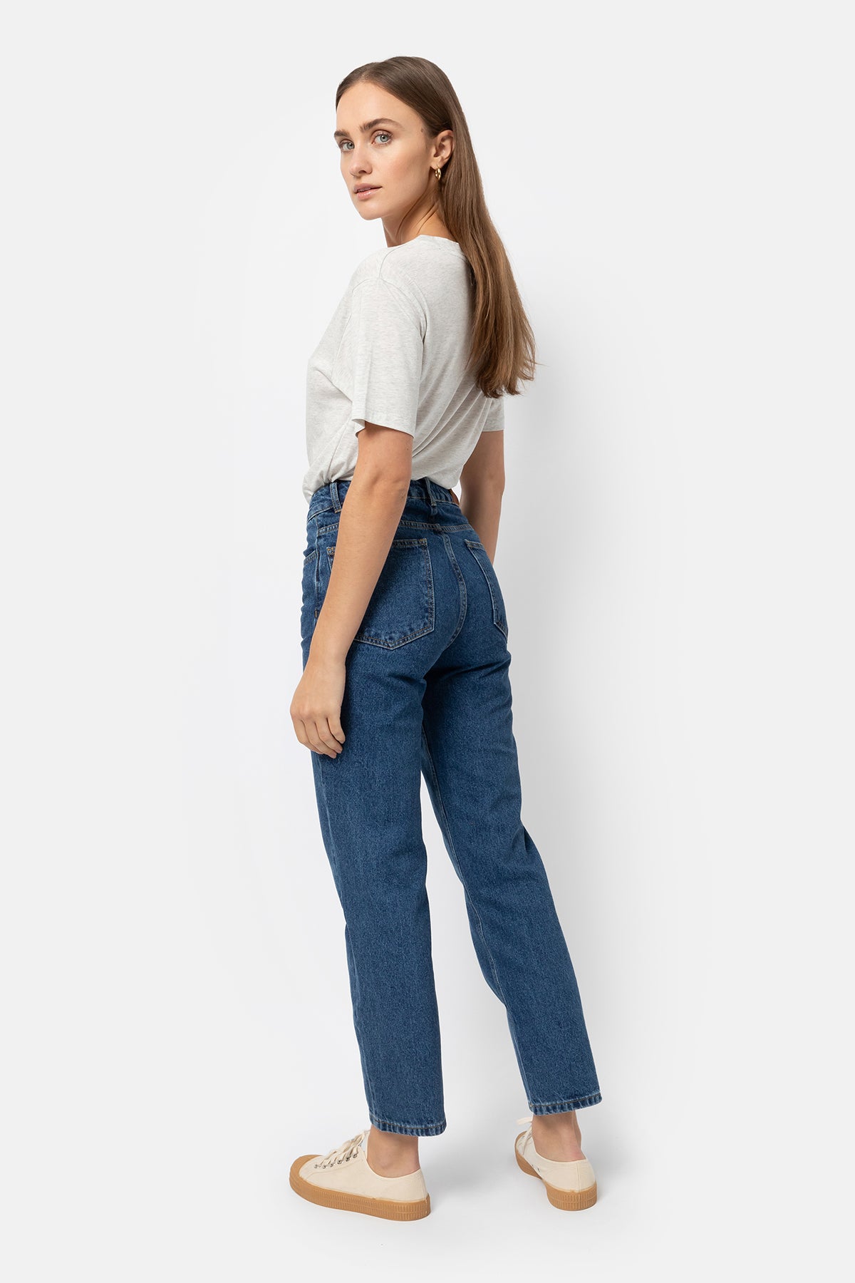 Gwen Jean Coupe Droite Longueur 28 | Denim bleu