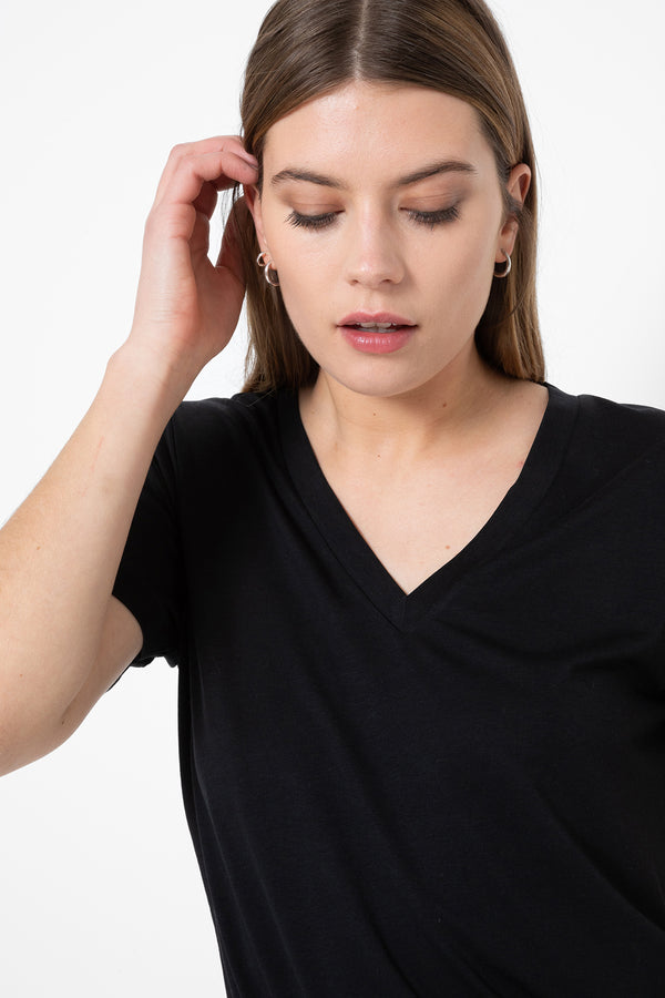 Dalton linen T-shirt | Black