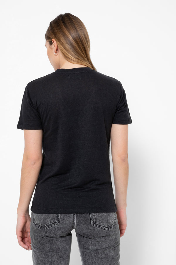 Dalton linen T-shirt | Black