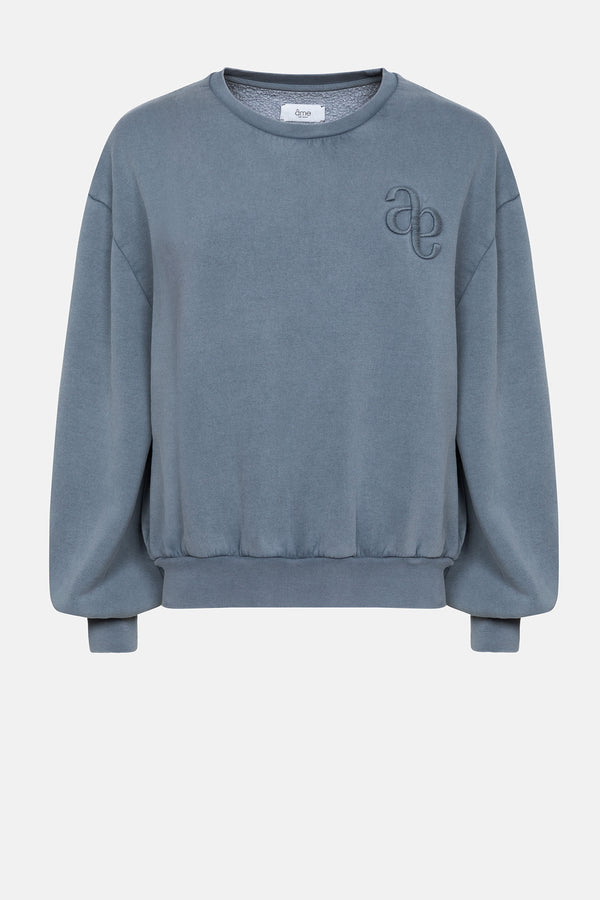 Clemence-A Sweatshirt avec Avatar | Gris Vintage