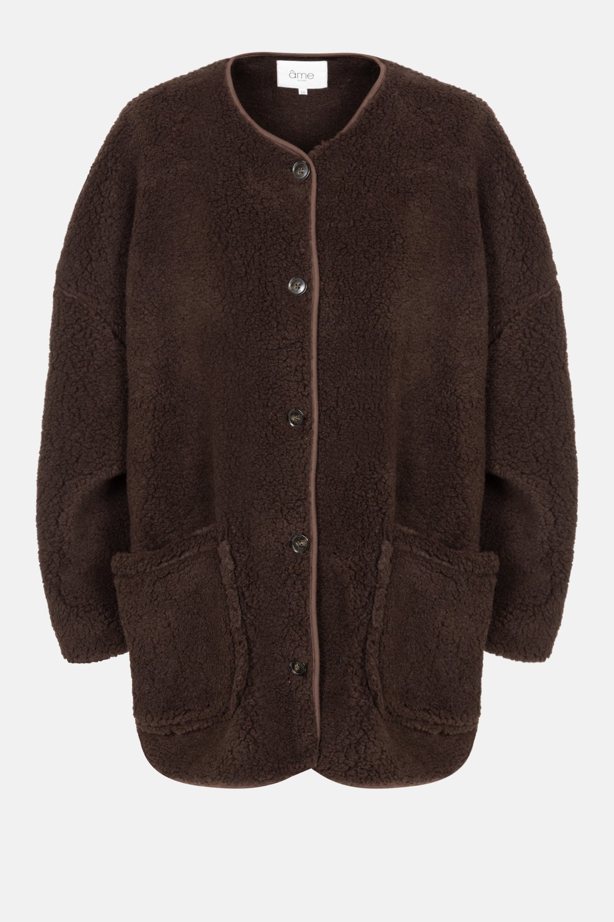 Hannah Veste oversize Teddy | Marron chocolat