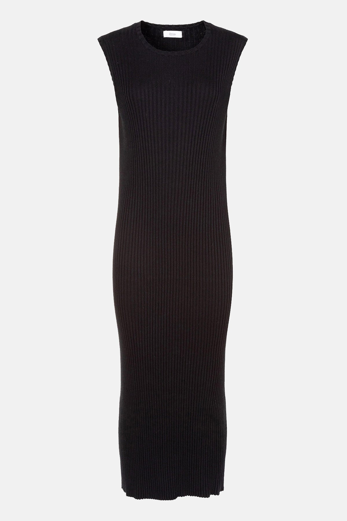 Justine Cotton Cashmere Rib Dress | Black