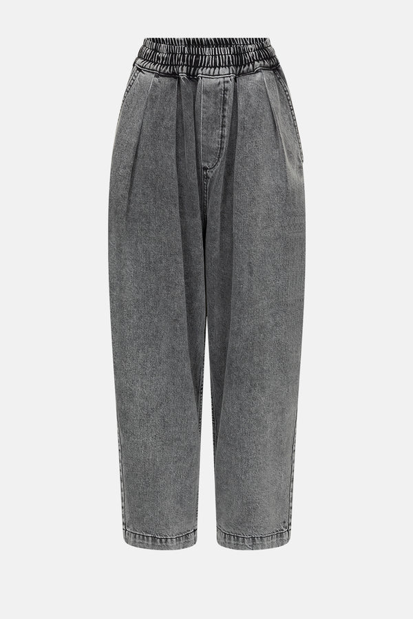 Kick Pleated Denim Pants | Grey