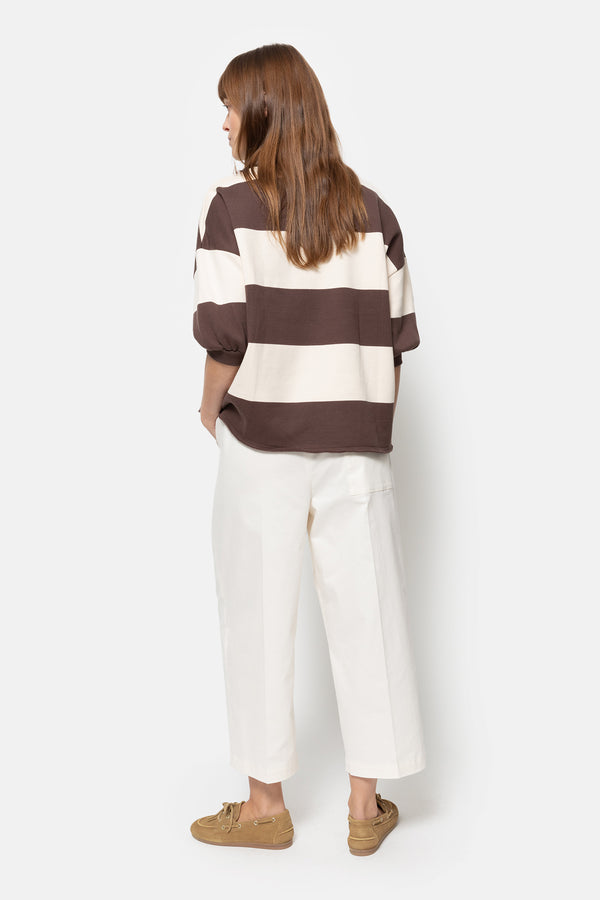 Liv Sweatshirt 3/4 Sleeves | Brown & Beige Stripes