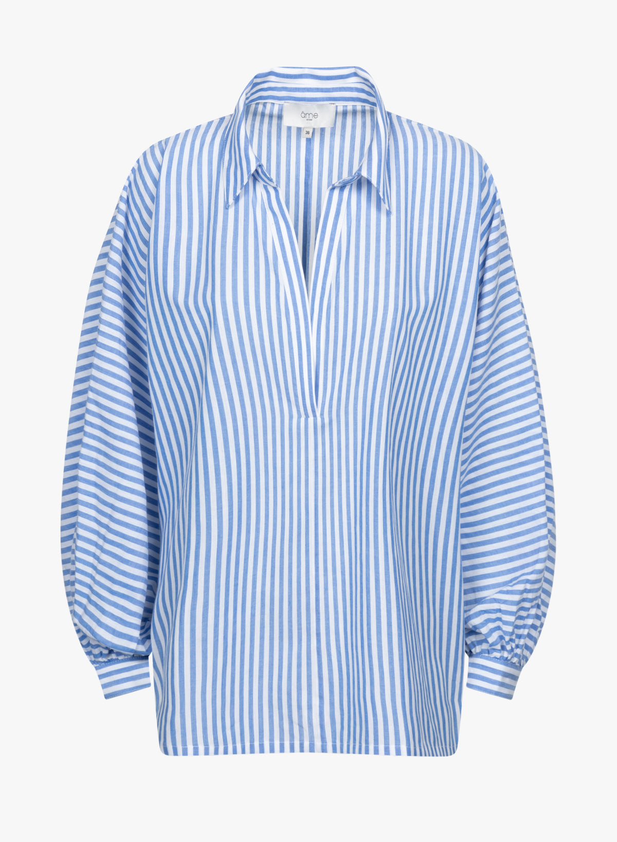 Madonna Polo Shirt | White & Blue Stripes