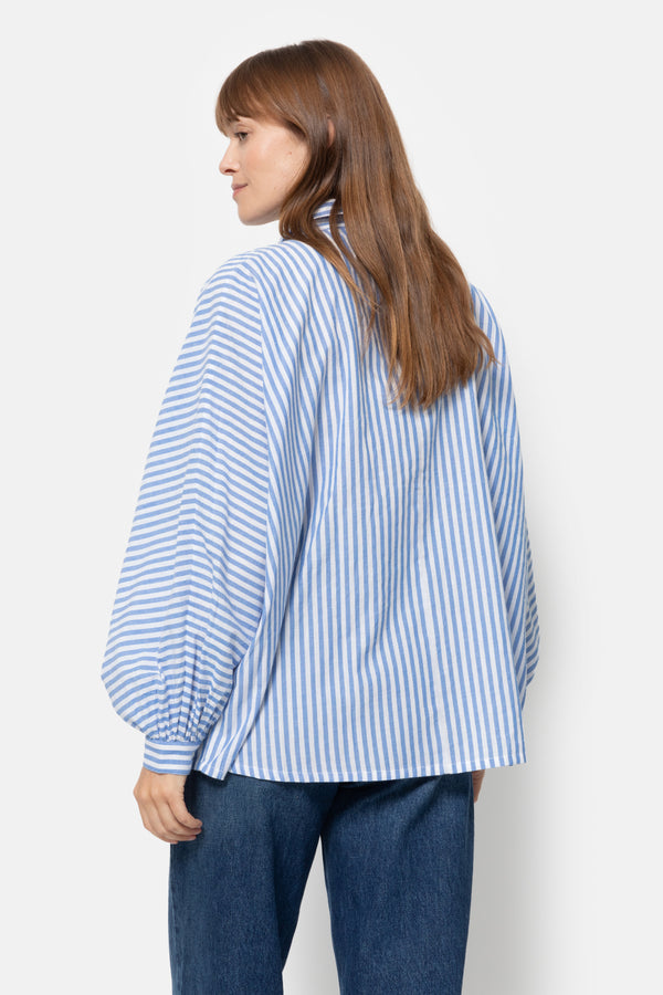 Madonna Polo Shirt | White & Blue Stripes