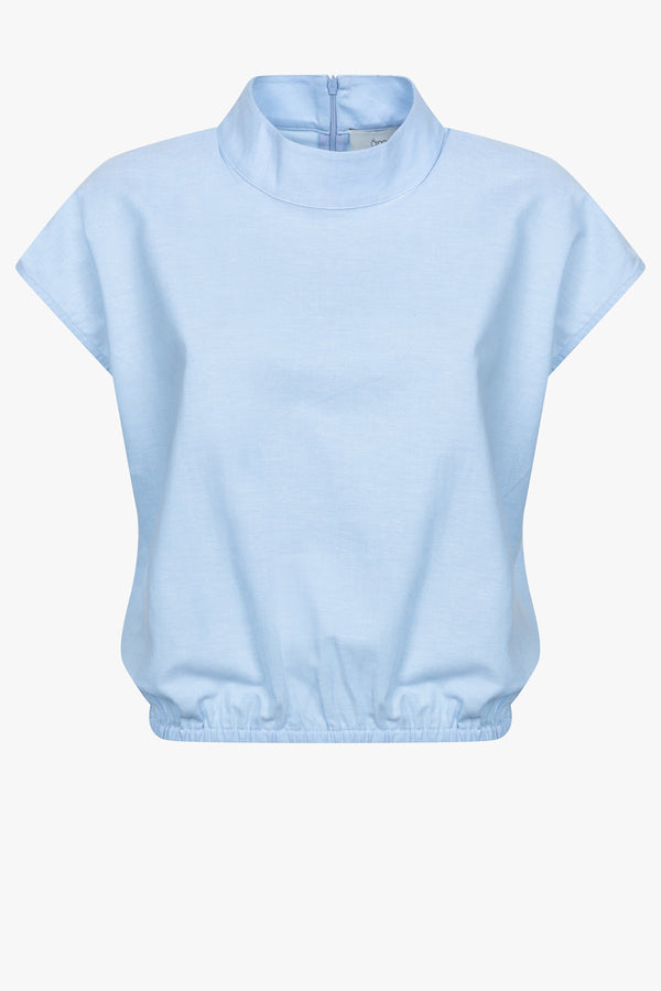 Mamounia Poplin Top | Bleu Clair