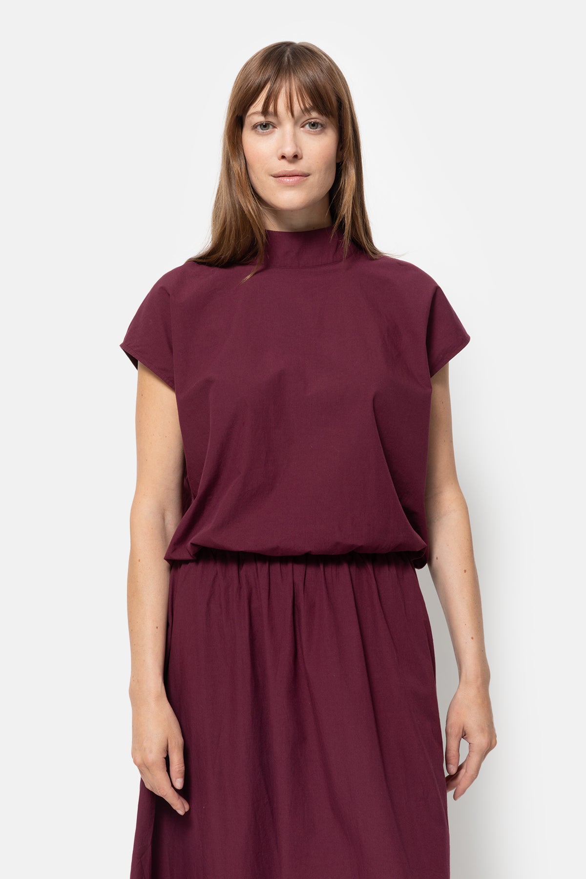 Mamounia Poplin Top | Plum