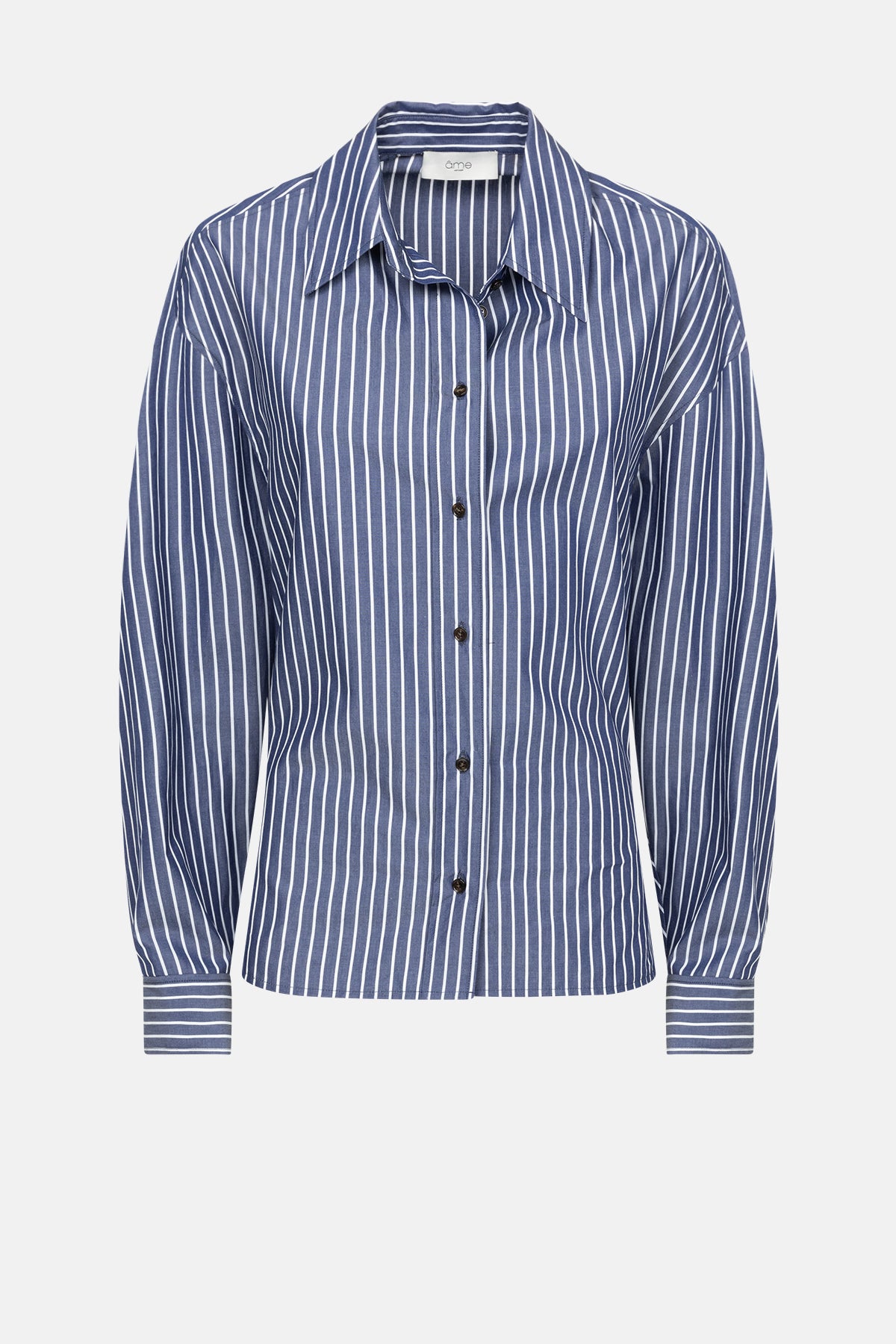 Mason Poplin Shirt | White & Blue Stripes