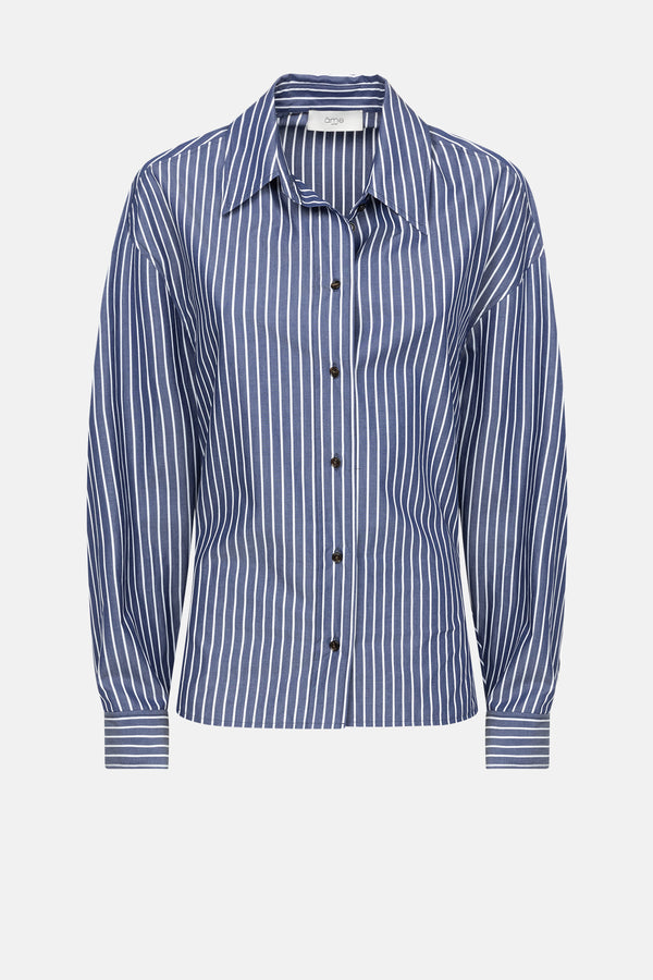 Chemise Mason Poplin | Rayures Blanches et Bleues