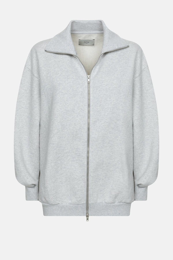 Monaco Oversized Sweatshirt with Zip | Marled Grey