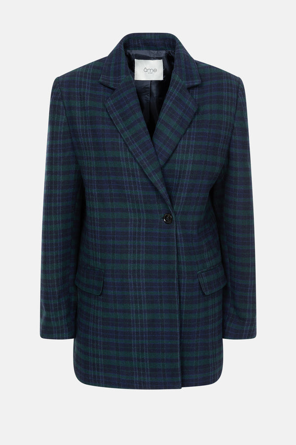 Monique Wool Blazer | Blue & Green