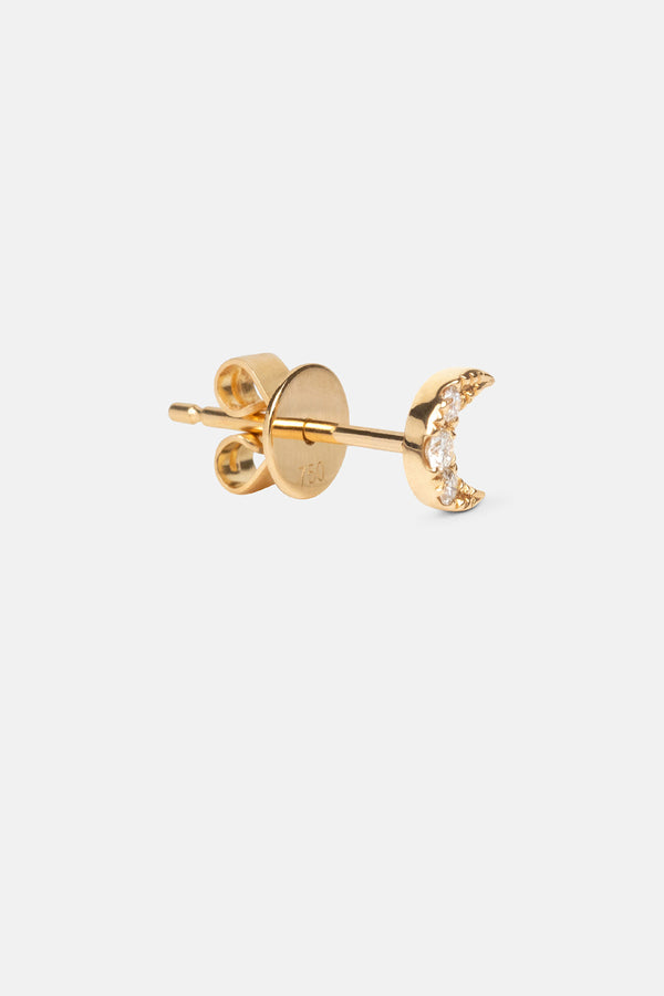 Moon Stud | Yellow Gold