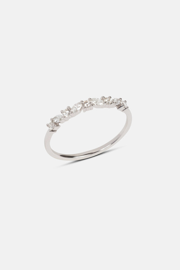 Bague River 0,13 ct | Or blanc