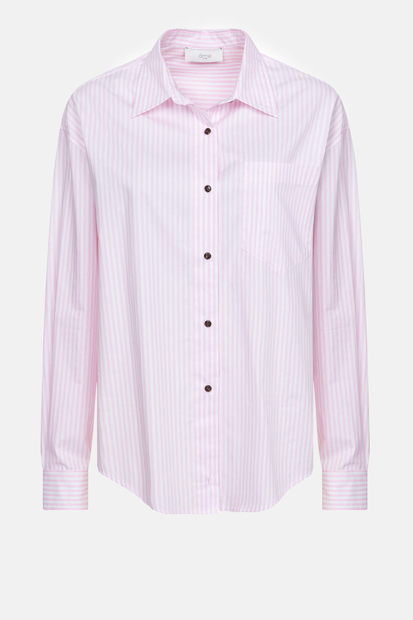 Larakter Chemise à rayures | Rayures roses et blanches