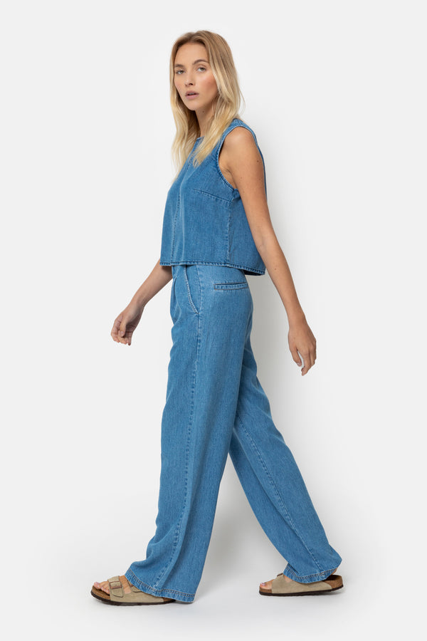 Top sans manches Lucy | Denim bleu clair
