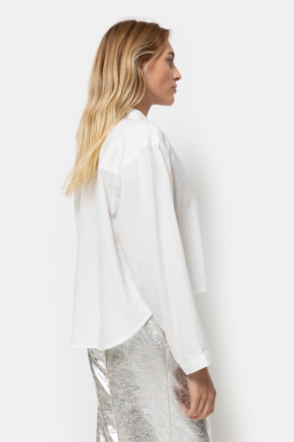 Lana Cropped Shirt | White