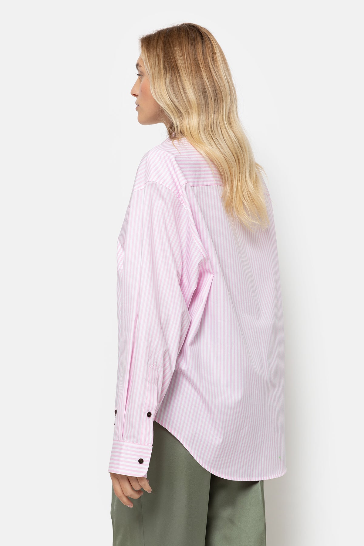 Larakter Chemise à rayures | Rayures roses et blanches