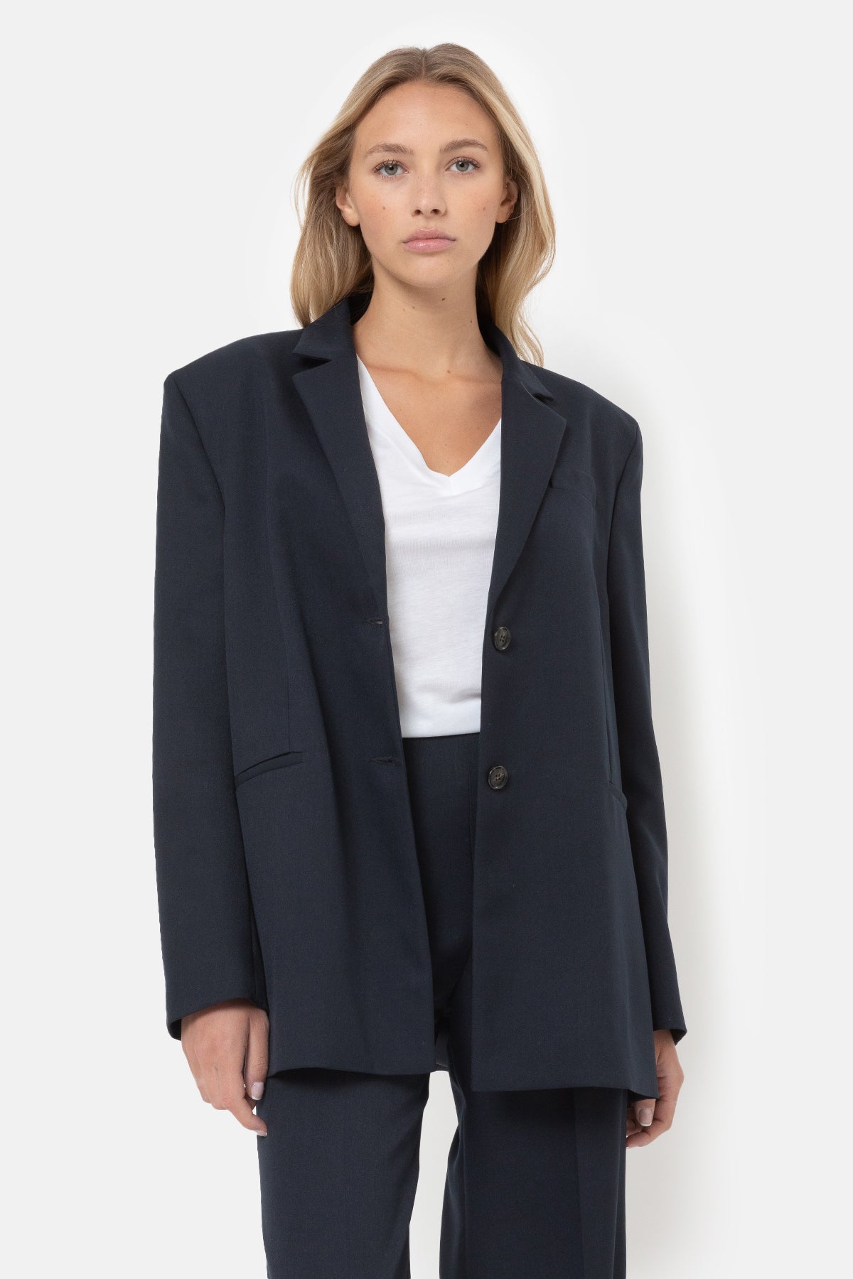 Julian Oversized Single Breasted Blazer | Night Sky Blue