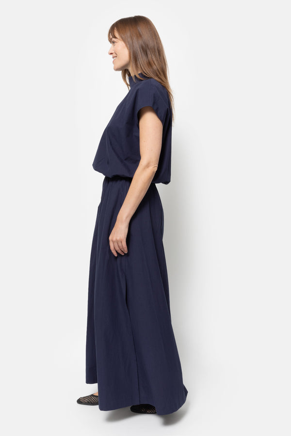 Kilt Long Skirt | Navy Blue
