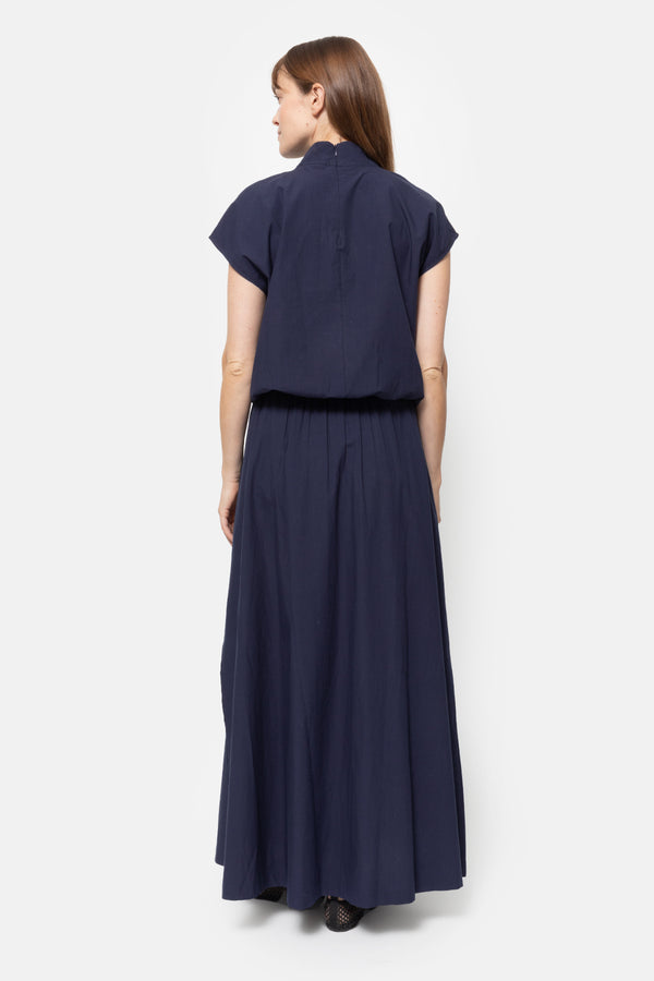 Kilt Long Skirt | Navy Blue