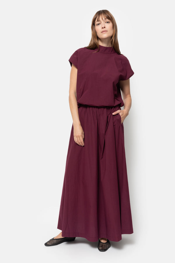 Mamounia Poplin Top | Plum