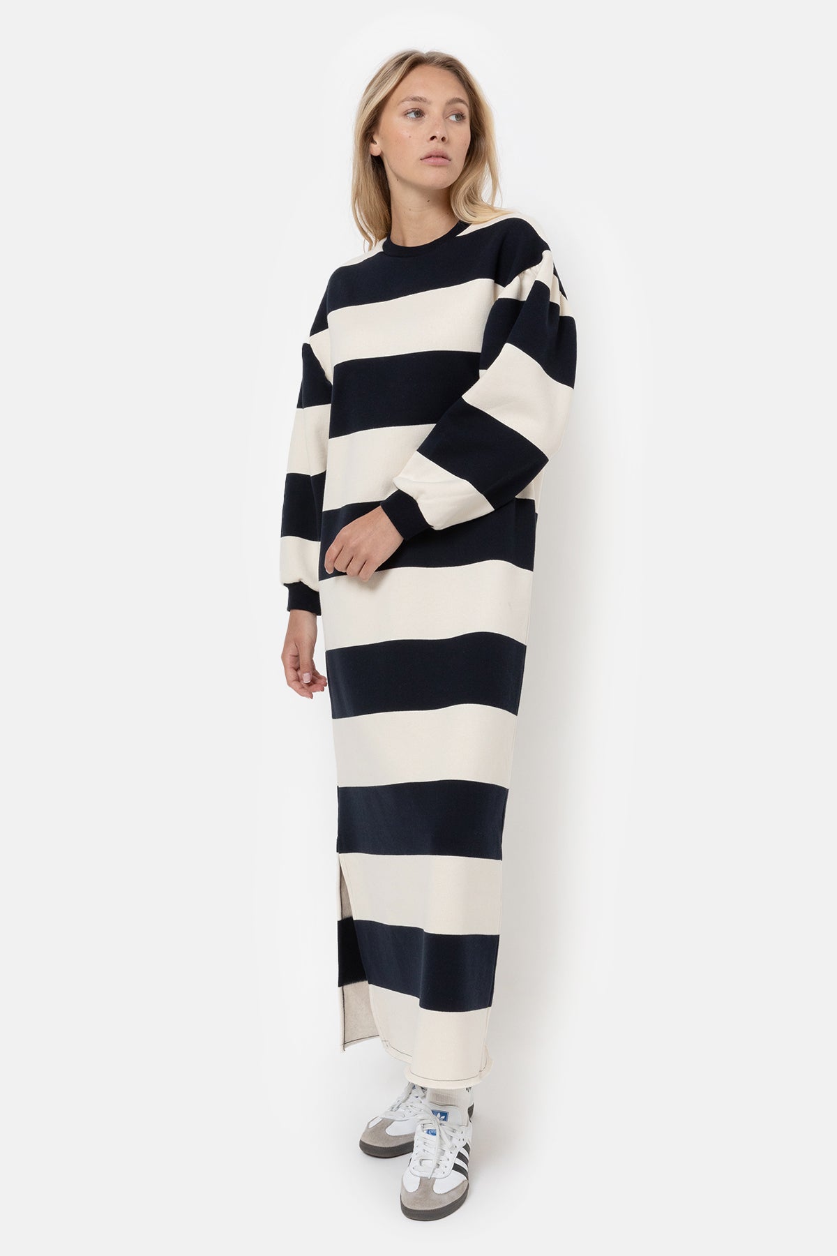 Galvani Sweatshirt Dress | Blue & White stripes
