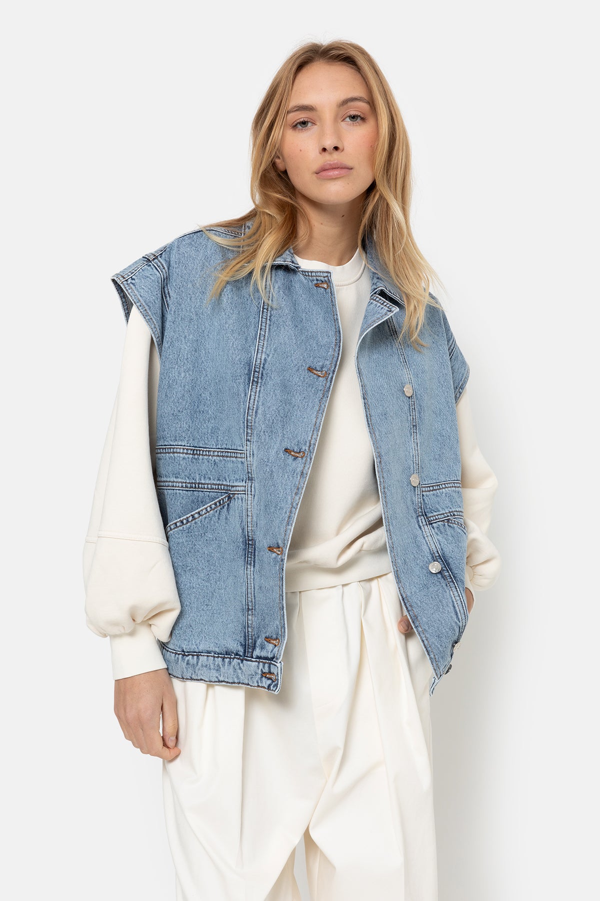 Maddox Denim Trench | Light-Blue