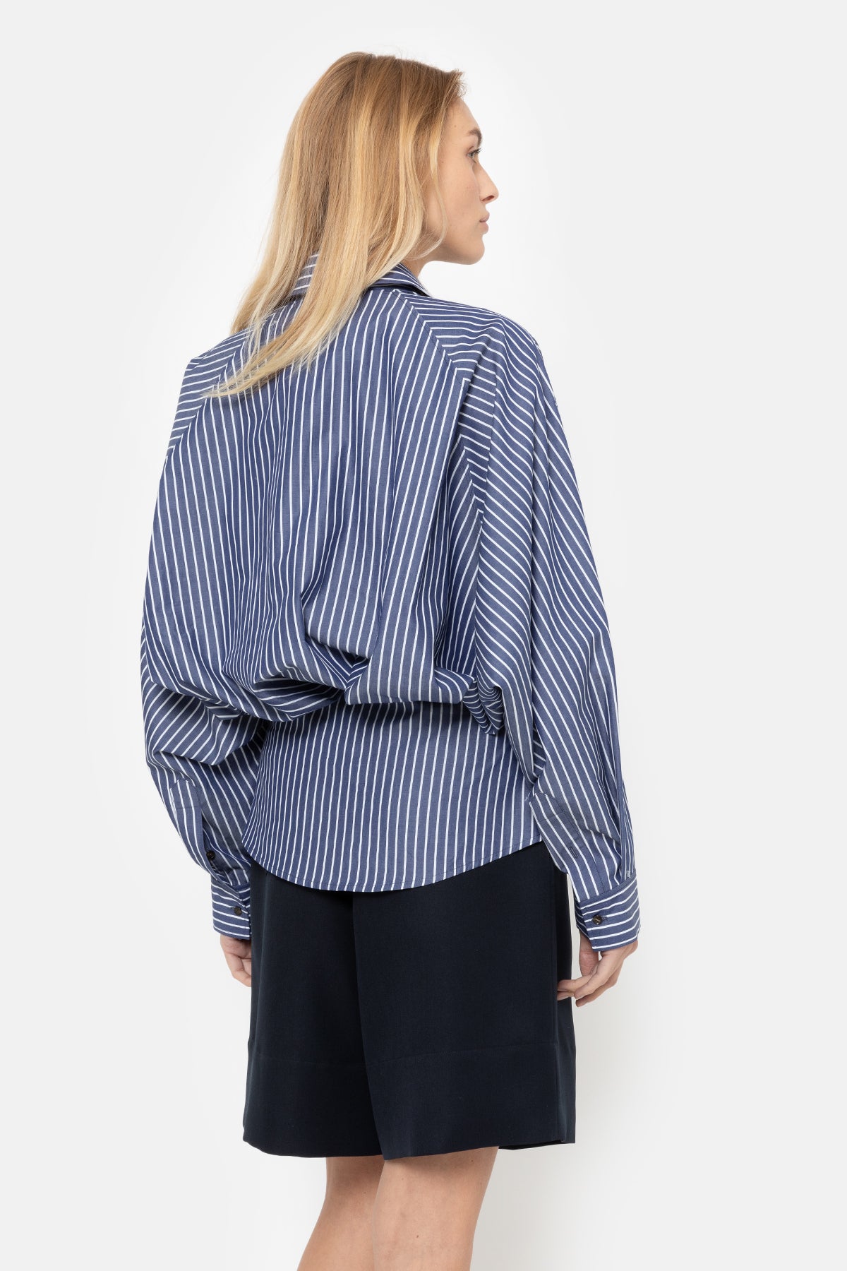 Mason Poplin Shirt | White & Blue Stripes