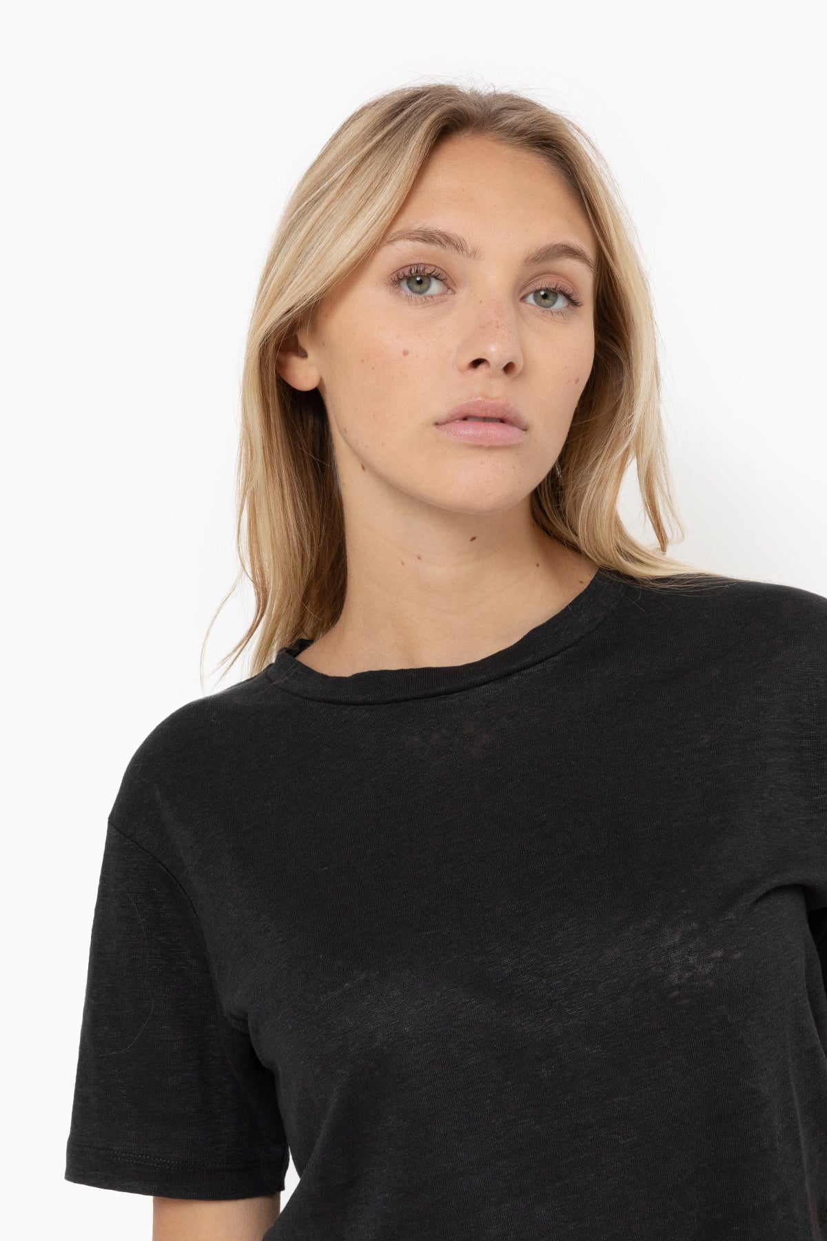 Julia linen T-shirt | Black