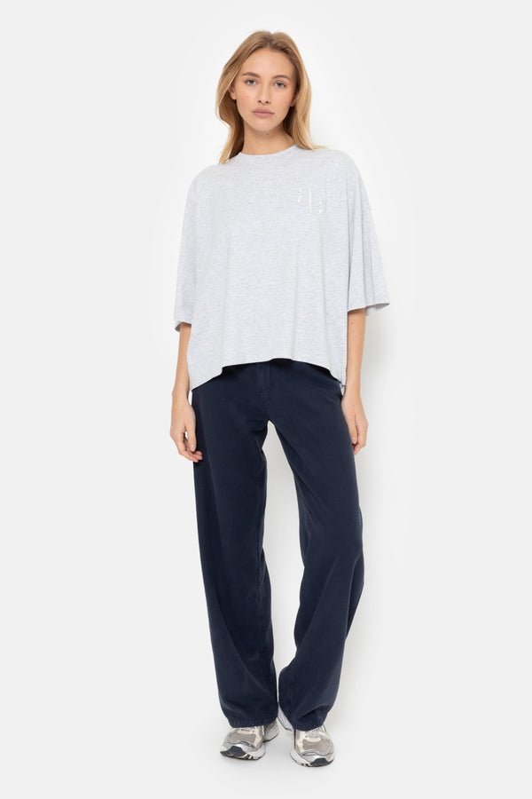 Eloise-A Boxy T-Shirt | Marled Grey