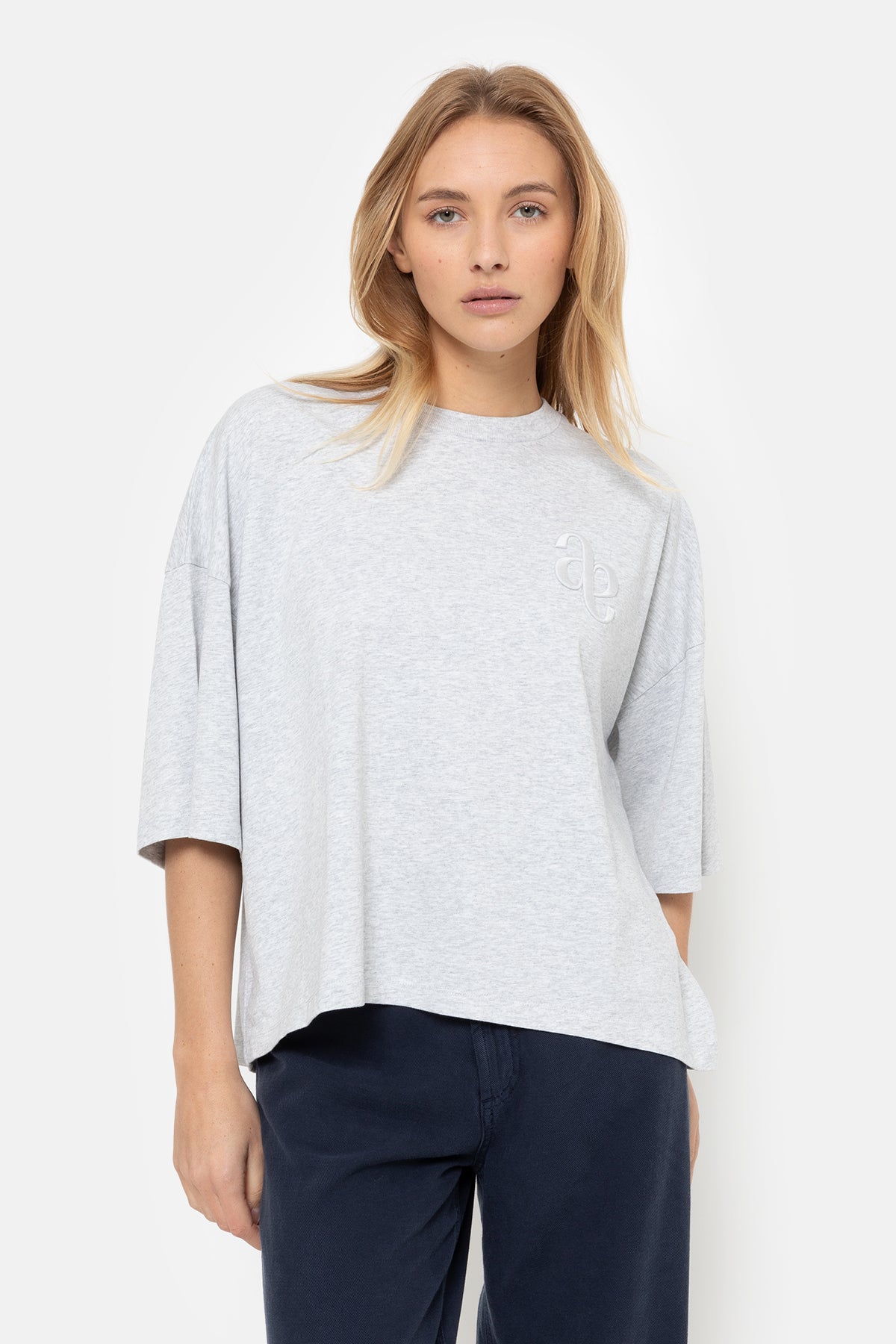 Eloise-A Boxy T-Shirt | Marled Grey