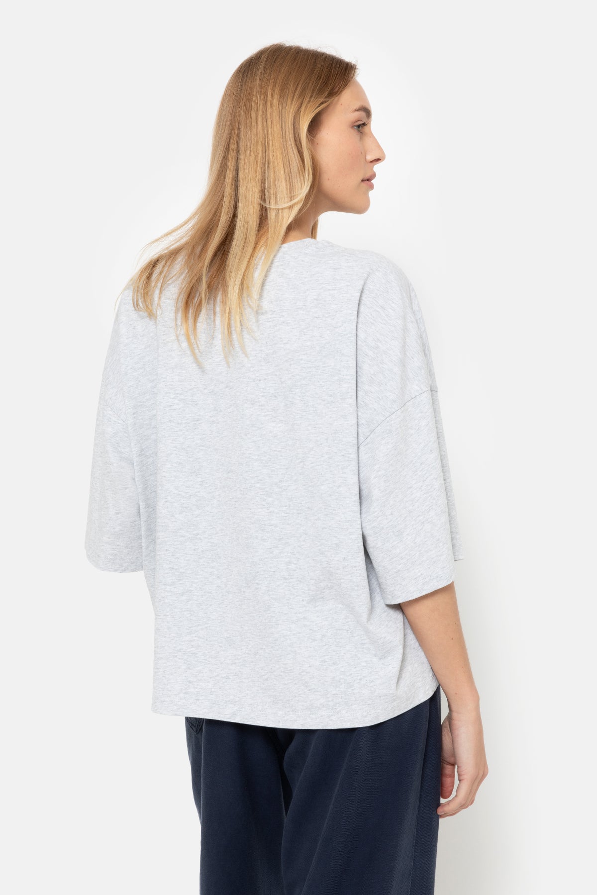 Eloise-A Boxy T-Shirt | Marled Grey