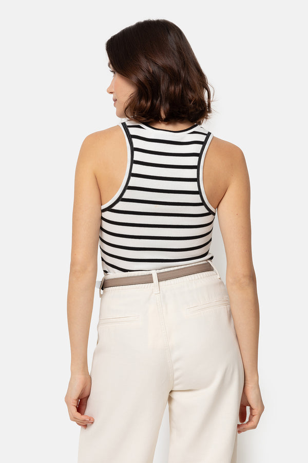 Fabric Tank Top | Black & White Stripes