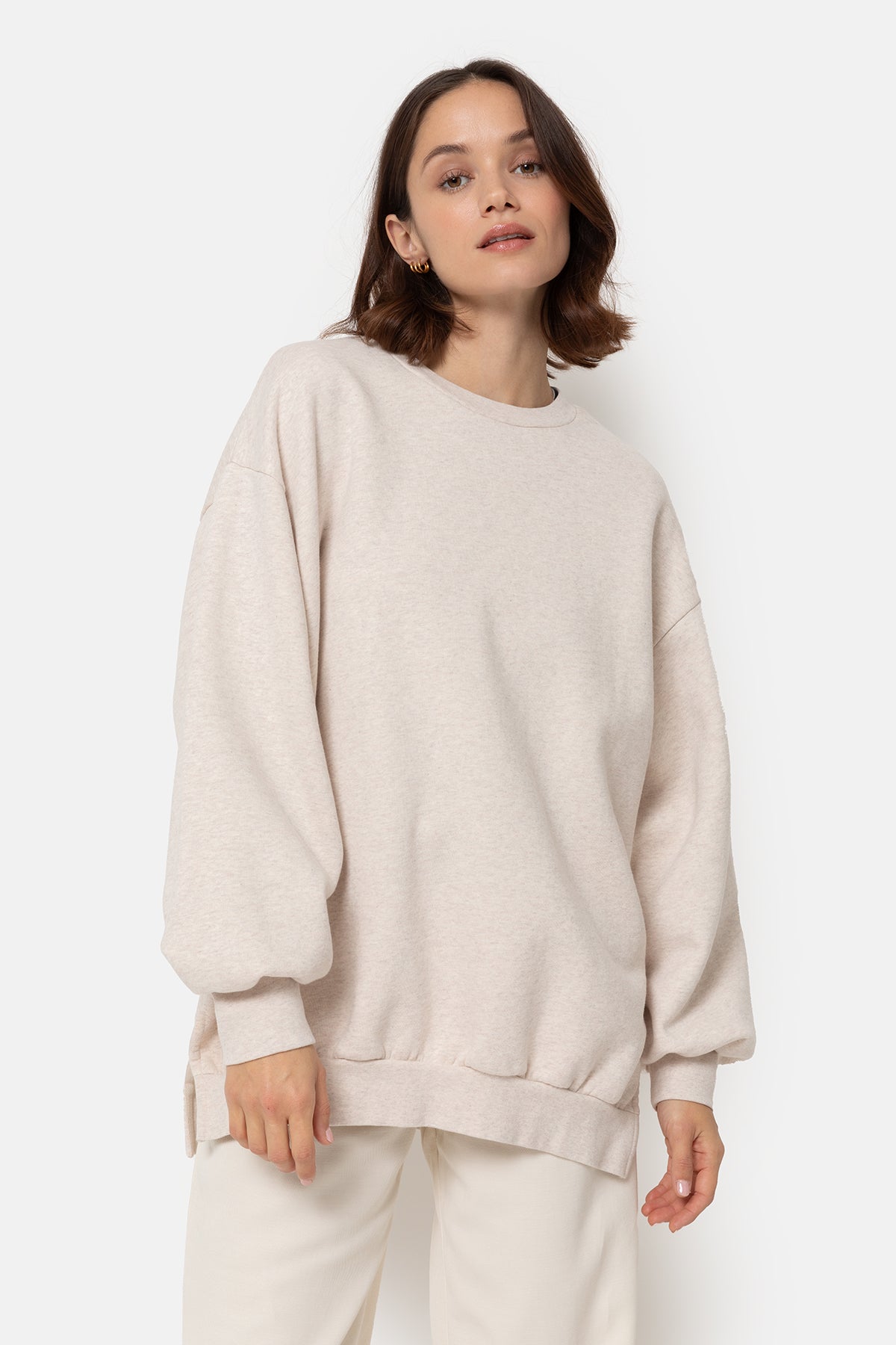 Sweat oversized Ulla | Ivoire chiné