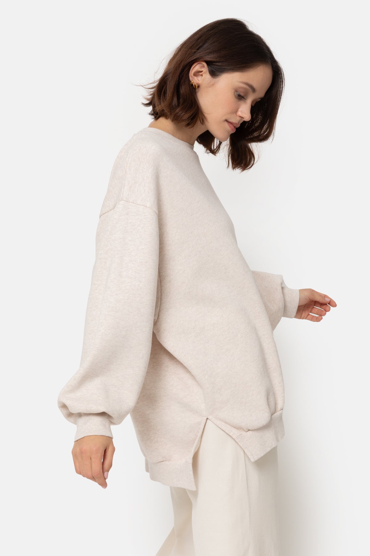 Sweat oversized Ulla | Ivoire chiné