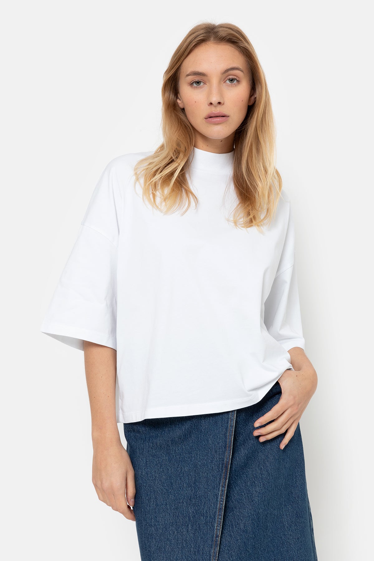 Member High Neck T-Shirt | White
