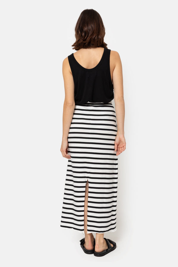 Jupe en jersey de jauge | Rayures bleues et blanches