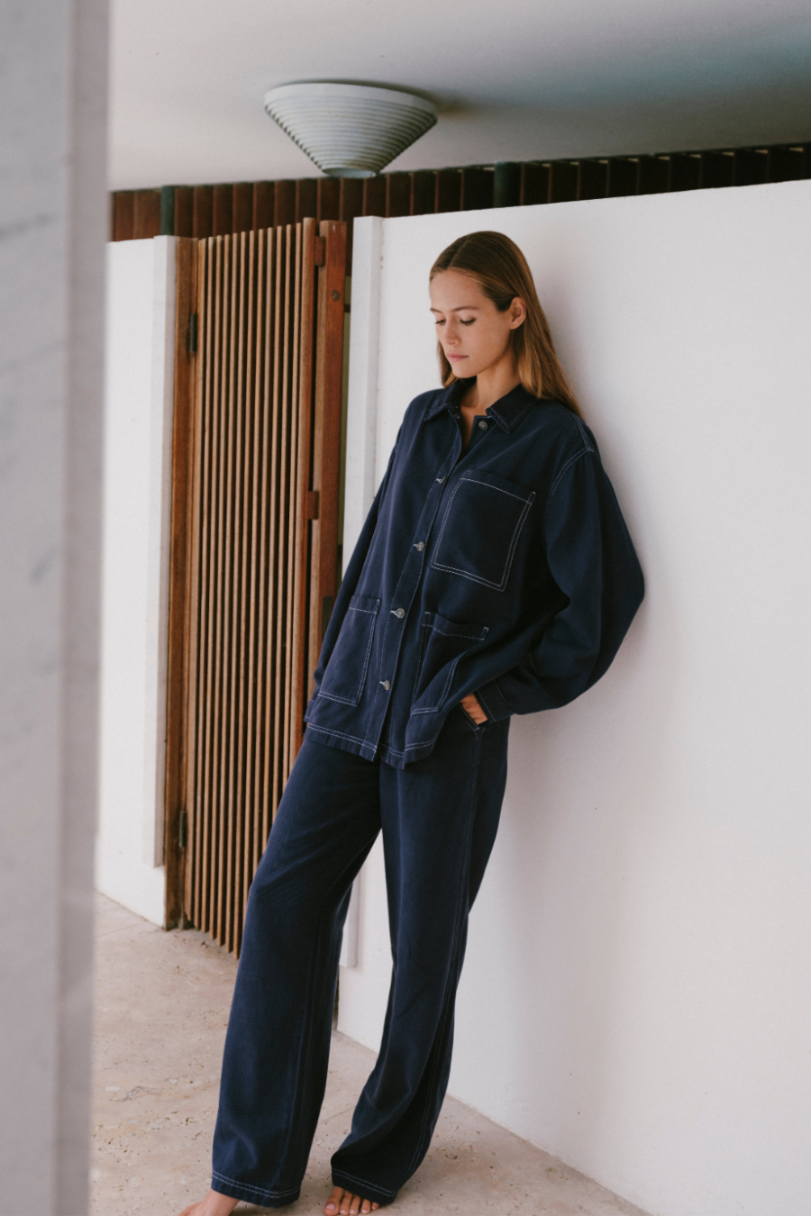 Kylie Pantalon Large  | Bleu Marine